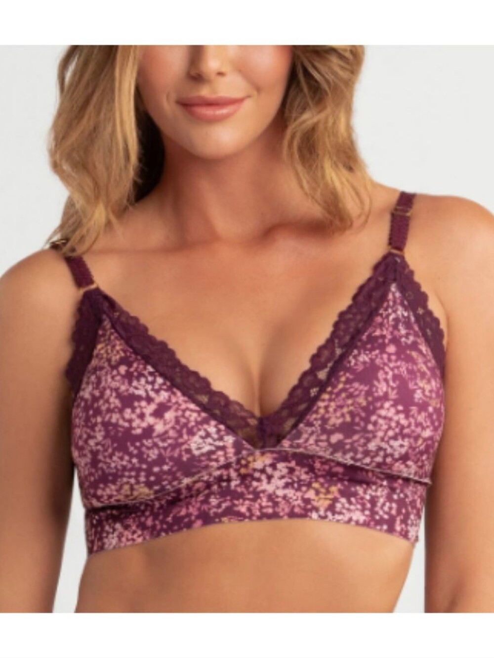 Jessica Simpson Microfiber Floral Bralette